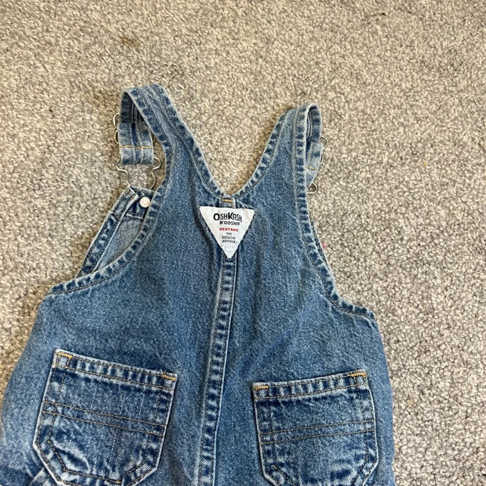 vintage OshKosh B'gosh Denim Overalls Baby 6-9 Months Blue Vestbak Snaps 90s